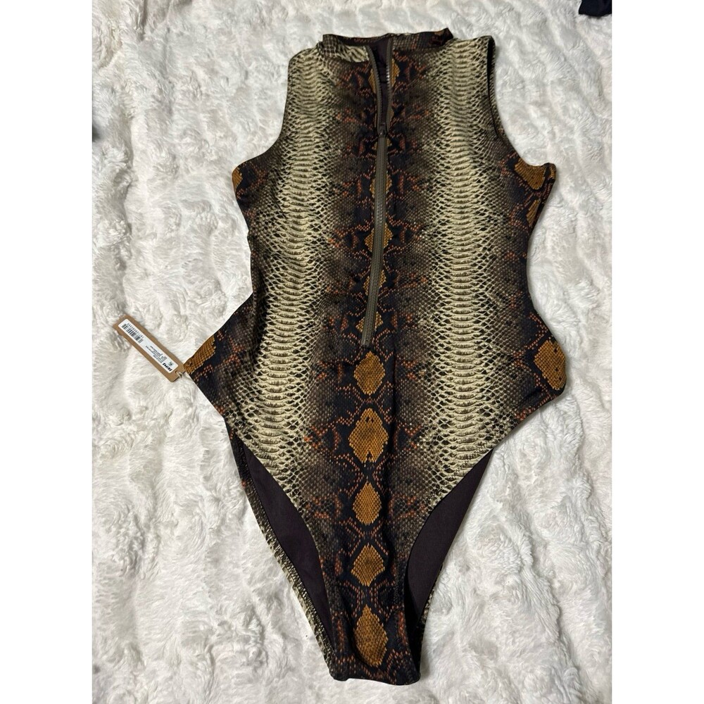 Skims recycled swim zip front sleeveless one piece - Picture 2 of 4